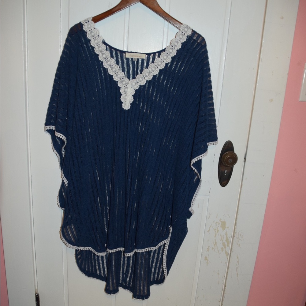 Blue bathing suit cover